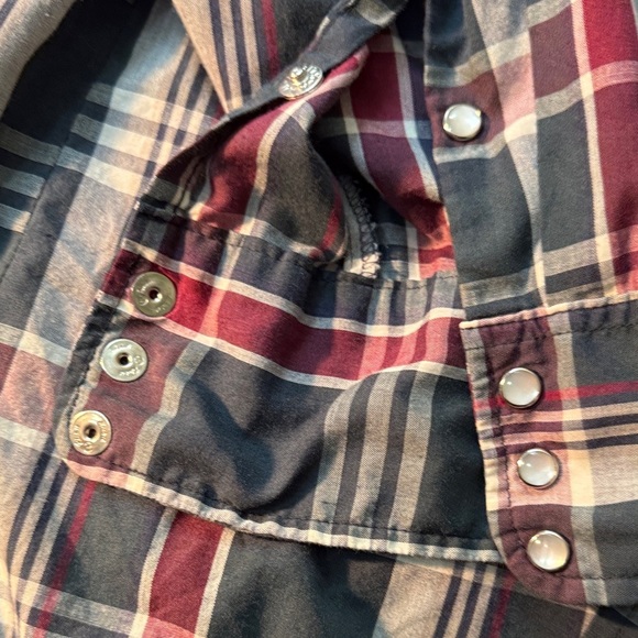Western Craft Men's Plaid Shirt - Green, Red and White - Picture 7 of 7